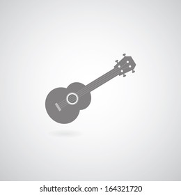 vector ukulele symbol on gray background 