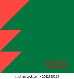 vector ultra minimalist trendy greeting card for Christmas and New Year. a very stylized Christmas tree in festive colors. less is more. elements are isolated. useful for postcards, logo, design, web