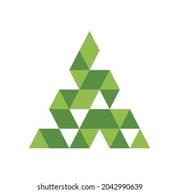 vector ultra minimalist trendy greeting card for Christmas and New Year. a very stylized Christmas tree in festive colors. less is more. elements are isolated. useful for postcards, logo, design, web