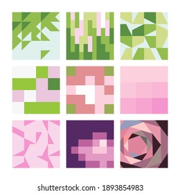 Vektorgrafik ultra minimalistische Illustrationen geeint durch Frühlingsthema. sehr stilisiertes Bild der Natur im Frühling. kann als Web-Design-Elemente, für Karten, Hochzeitseinladungen, Flyer und andere Produkte verwendet werden.