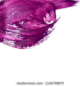 
Vector ultravioleta dibujado a mano para invitaciones, carteles y tarjetas. Fondo Abstractas con una pintura descuidadamente manchada de color de moda. Mancha de pintura al óleo púrpura sobre fondo blanco
