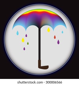 Vector umbrella with colourful rain drop