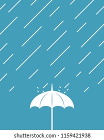 vector umbrella and falling rain background for brochure banner and publication
