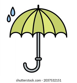 Vector Umbrella Filled Outline Icon Design
