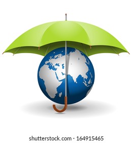 Vector Umbrella and Globe