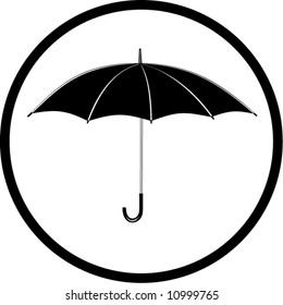 Vector umbrella icon. Black and white. Simply change. In my portfolio there is version 4 in 1.