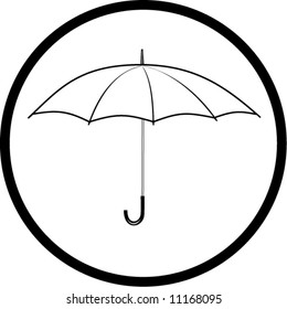 Vector umbrella icon. Black and white. Simply change. In my portfolio there is version 4 in 1.