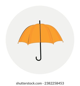 Vector umbrella icon. Flat illustration. Suitable for animation, using in web, apps, books, education projects. No transparency, solid colors only.
