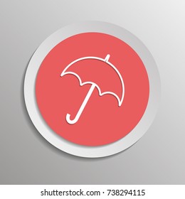 Vector umbrella icon. Vector illustration on a sticker with shadow design
