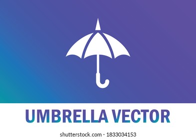 Vektorgrafik von Regenschirm-Symbol einzeln auf Farbverlauf-Hintergrund. Für Designer.