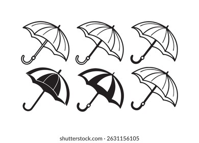 Vector Umbrella Icon Pack with Weather Variations.