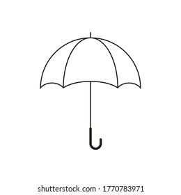 Vector umbrella icon. Rain protection symbol on a white background. Line style.