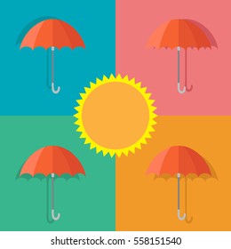 vector umbrella icon in summer
