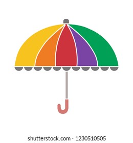 vector umbrella isolated icon - rainy weather sign symbol . autumn season illustration sign