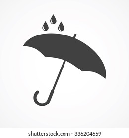 Vector umbrella logo. Umbrella icon, umbrella and rain symbol, umbrella silhouette shape, umbrellas weather icon, umbrella interface element