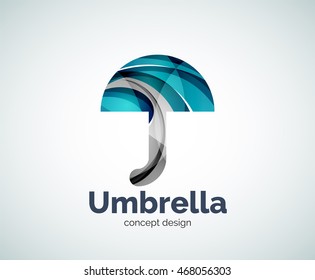 Vector umbrella logo template, abstract business icon