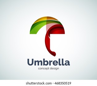 Vector umbrella logo template, abstract business icon