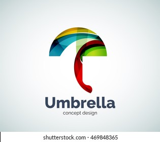 Vector umbrella logo template, abstract business icon