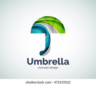 Vector umbrella logo template, abstract business icon