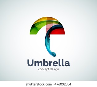 Plantilla de logotipo del paraguas del vector, icono de negocio abstracto