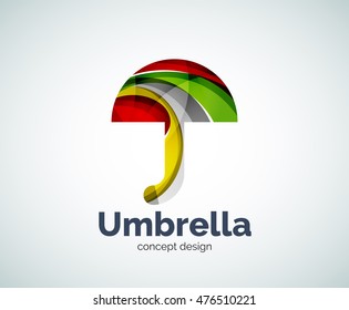 Vector umbrella logo template, abstract business icon