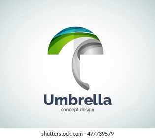 Vector umbrella logo template, abstract business icon