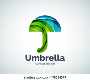 Vector umbrella logo template, abstract business icon