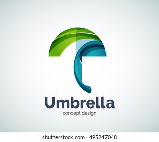 Vector umbrella logo template, abstract business icon