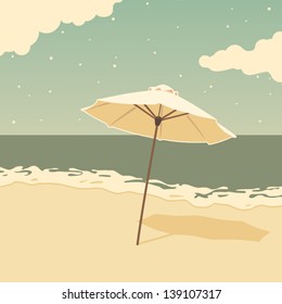 Vector Umbrella On Beach