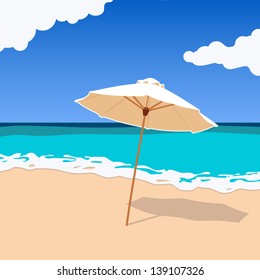 Vector umbrella on beach