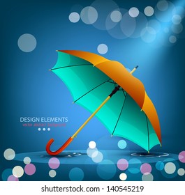 vector umbrella on a blue background