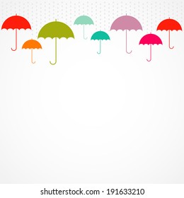 Vector umbrella and rain drops  - abstract weather concept