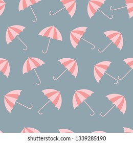 VECTOR UMBRELLA SEAMLESS PATTERN RAIN