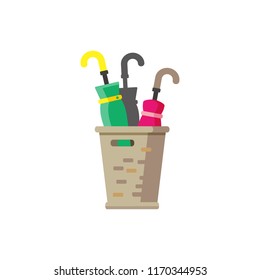 vector umbrella stand for home, office interior or shopping mall / flat, isolated, sign and icon template