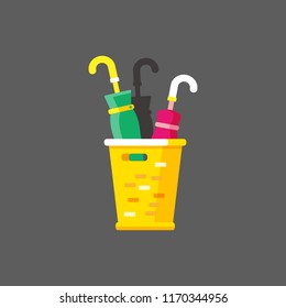 vector umbrella stand for home, office interior or shopping mall / flat, isolated, sign and icon template