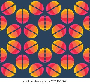 Vector umbrellas. Abstract seamless pattern design. Colorful banner. Vector illustration. Autumn background. Rainbow color umbrellas on blue background. Autumn season design concept.