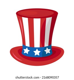 Vector Uncle Sam's hat. American flag hat. USA Independence day.