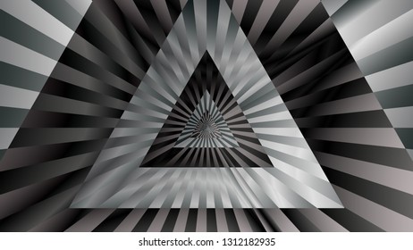 Vector uncolored background. Geometric abstraction with striped lines. Backdrop with gradient grey rays.