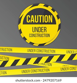 vector under construction banner design
