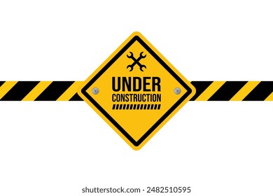 vector under construction banner design
