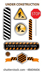 vector under construction icons  set