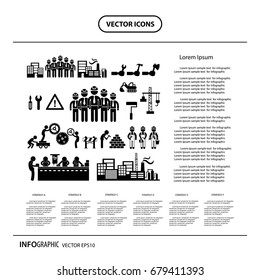vector under construction in Industry info graphic icons