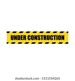 Vector Under Construction Yellow Police Line Tape