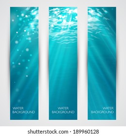 Vector under water banners set. 