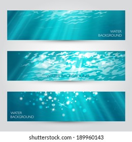 Vector under water banners set. 