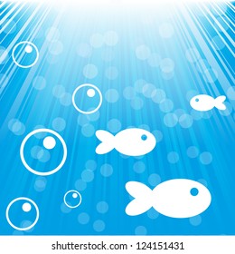 vector underwater background with fish