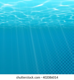 Vector Underwater background with ripple and wave lights.