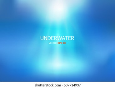 Vector underwater background with wave lights. Abstract blue background. EPS10