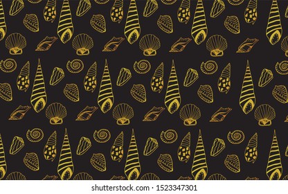 Vector underwater sea cartoon. Various seashells. Great for web page background, wrapping paper, cards,notebook and invitation