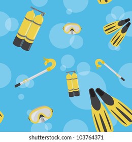 Vector underwater summer background, seamless pattern